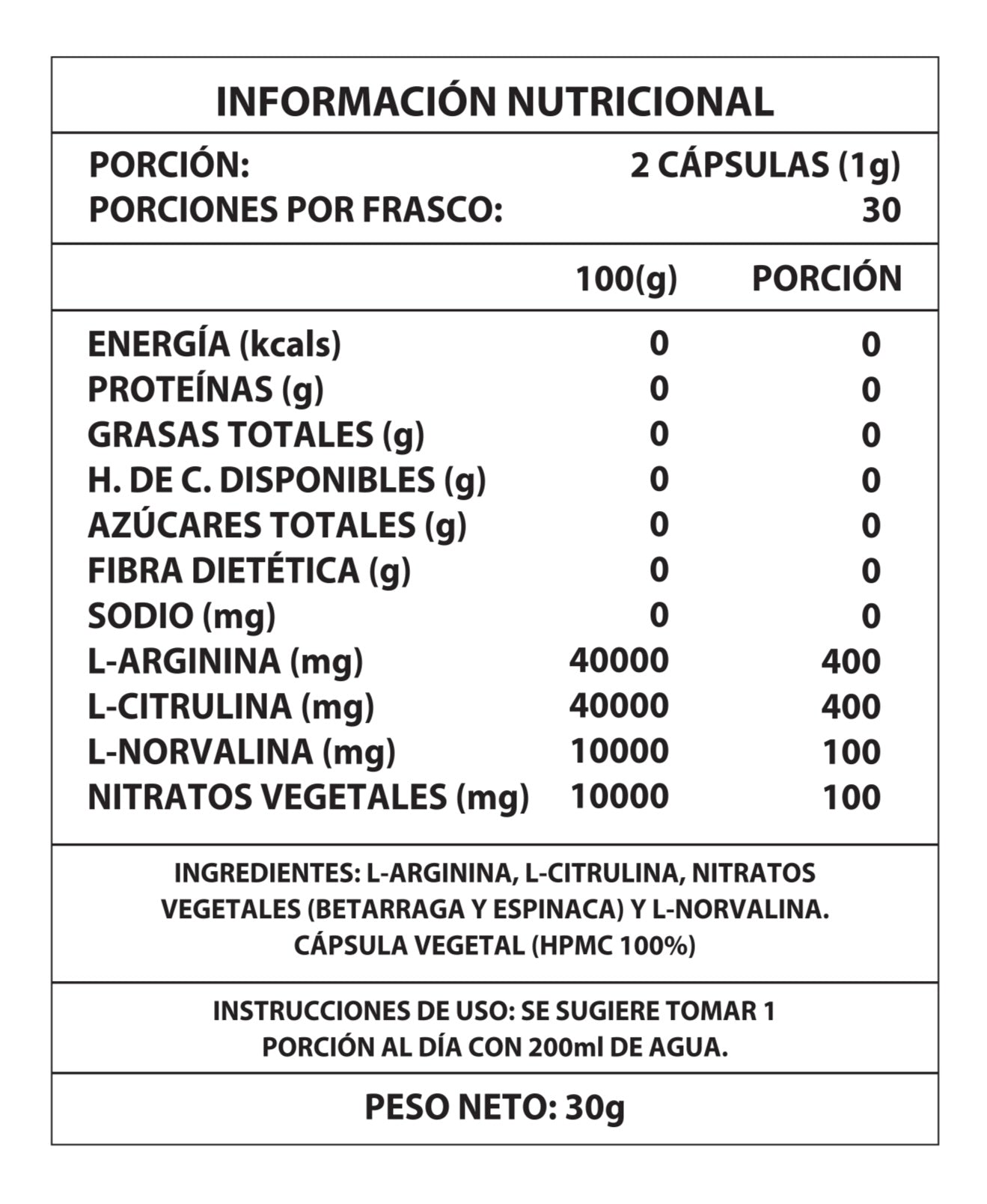 OXIDO NITRICO 1000MG 60 CAPS Premium™